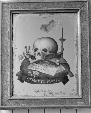 Memento-Mori-Stilleben mit Totenkopf (sogenannter Nonnenspiegel)