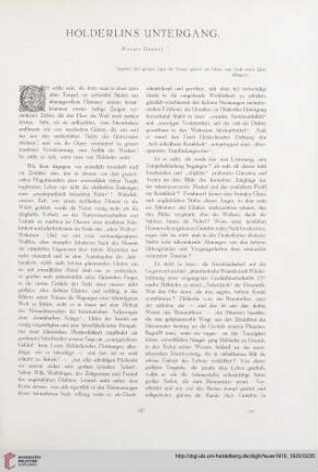 1: Hölderlins Untergang