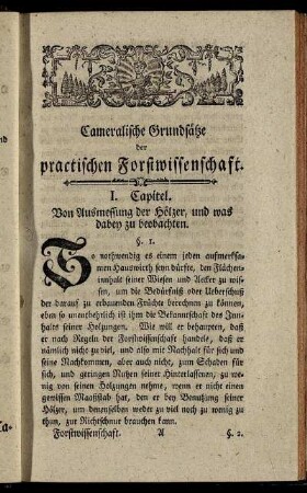 I. Capitel. Von Ausmessung der Hölzer, und was dabey zu beobachten.