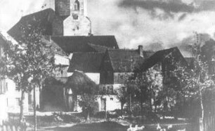 Crostwitz. Ortsansicht mit Wassermühle, aus: Kalender Oberlausitzer Heimatland, 1955