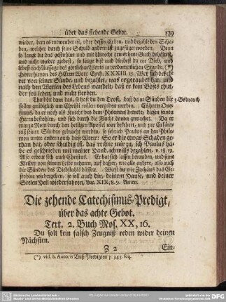 Die zehende Catechismus-Predigt, über das vierdte Gebot