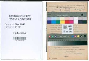 Entnazifizierung Arthur Rott , geb. 10.10.1901 (Ingenieur)
