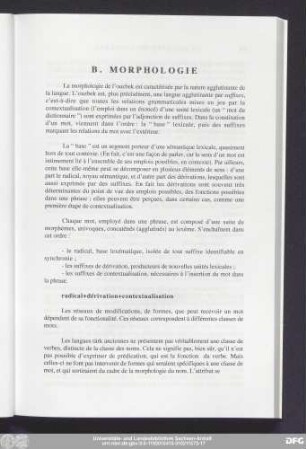B. Morphologie