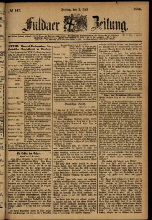 Ausgabe vom Freitag, den 02. Juli 1886.