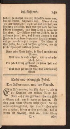 Sechs und siebenzigste Fabel - Hunderte Fabel