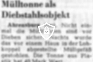 Mülltonne als Diebstahlsobjekt