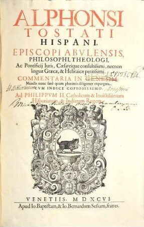 Alphonsi Tostati Hispani, Episcopi Abulensis, Philosophi, Theologi, ... Commentaria In Leviticum