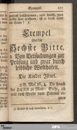 Exempel über die Sechste Bitte.