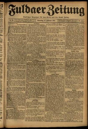 Erste Ausgabe vom Dienstag, den 15. Februar 1921.