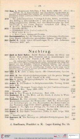 Nachtrag (Nr. 3827 - 4046)