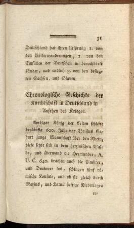 Chronologische Geschichte der Knechtschaft in Deutschland in Ansehen des Krieges.