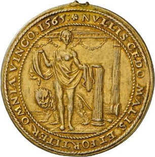 Medaille von Jakob Stampfer auf die Unnachgiebigkeit und die Geduld, 1565