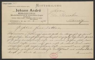 Brief an Ludwig Strecker  und B. Schott's Söhne : 03.02.1892