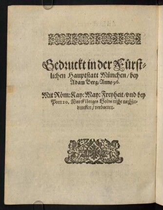 G3v, Gedruckt in der Fürstlichen Hauptstatt München, ...