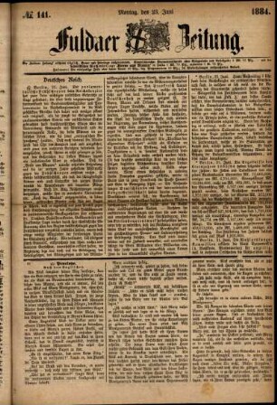 Ausgabe vom Montag, den 23. Juni 1884.
