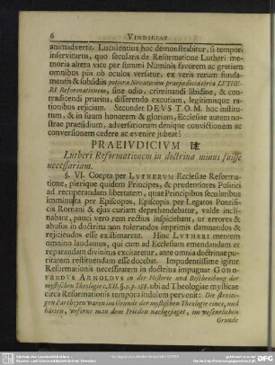 Praeiudicium I. Lutheri Reformationem in doctrina minus fuisse necessariam