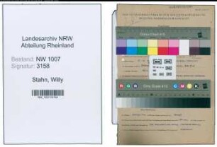 Entnazifizierung Willy Stahn , geb. 17.12.1910 (Verw.Angestellter)