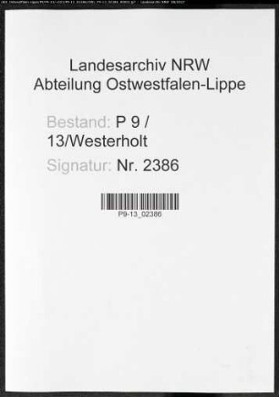 Sterberegister Standesamt Westerholt