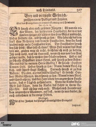 Drey und vierzigste Gespräch, am neunten Sonntag nach Trinitatis.