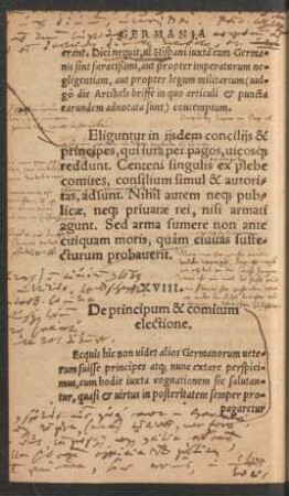 XVIII. De principum & comitum electione.