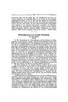 Weltanschauung und deutsche Erziehung : (Schluß)