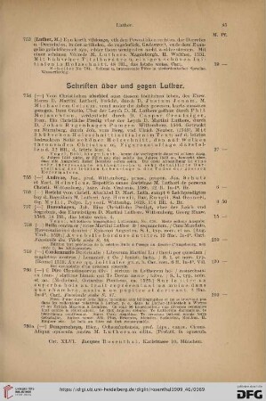 Schriften über und gegen Luther (Nr. 754-836)