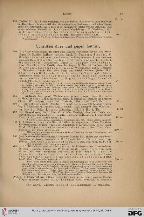 Schriften über und gegen Luther (Nr. 754-836)