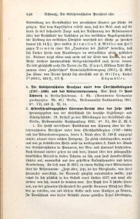 648-650 [Rezension] Schwartz, Paul, Die Gelehrtenschule Preußens unter dem Oberschulkollegium (1787-1806) und das Abiturientenexamen