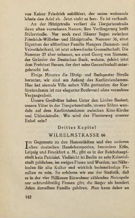 Drittes Kapitel. Wilhelmstrasse 66