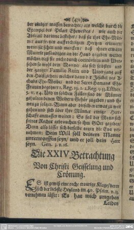 Die XXIV. Betrachtung, Von Christi Geisselung und Crönung