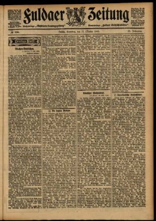 Dritte Ausgabe vom Samstag, den 17. Oktober 1903.