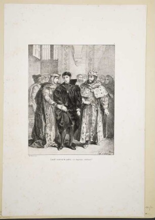Königin tröstet Hamlet, Blatt 1 der Folge "Illustrationen zu Shakespeares Hamlet"