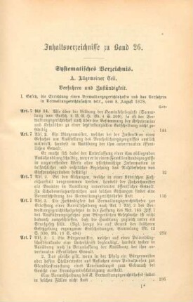 Systematisches Verzeichnis