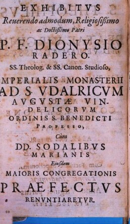 S. Theophilus ope beatae virginis ad veniam admissus : actione scenicâ in theatrum datus a maiore congregatione academica B. M. V. ...