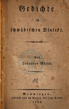 Gedichte im schwäbischen Dialekt