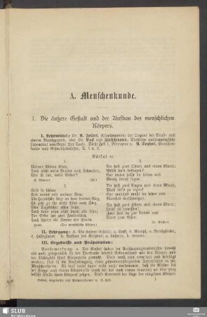 A. Menschenkunde
