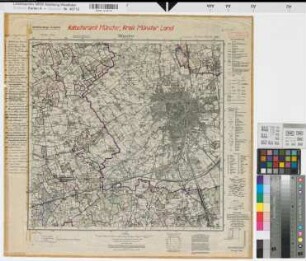Katasteramt Münster  Kreis Münster-Land, Meßtischblatt Münster 4011, Farbige Einzeichnung mit Namensliste