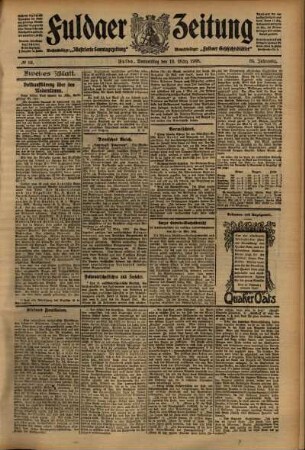Zweite Ausgabe vom Donnerstag, den 19. März 1908.