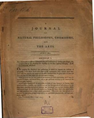 Journal of natural philosophy, chemistry and the arts, 5. 1801, Apr. - Okt.