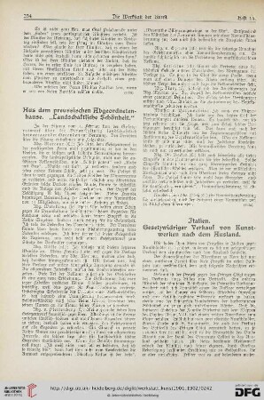 1: Aus dem preussischen Abgeordnetenhause. "Landschaftliche Schönheit."