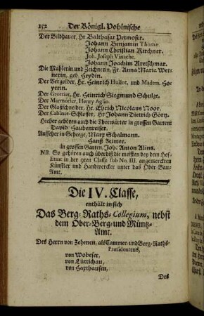 Die IV. Classe. - Die VI. Classe.