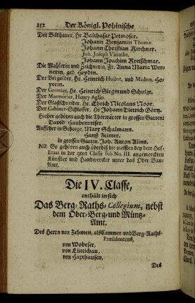 Die IV. Classe. - Die VI. Classe.