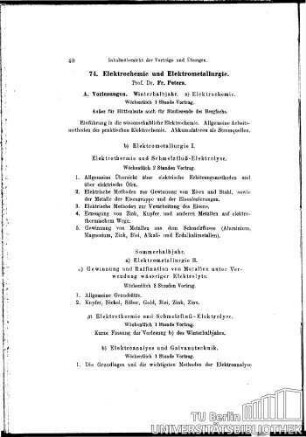74. Elektrochemie und Elektrometallurgie