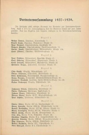 Vertreterversammlung 1937-1939