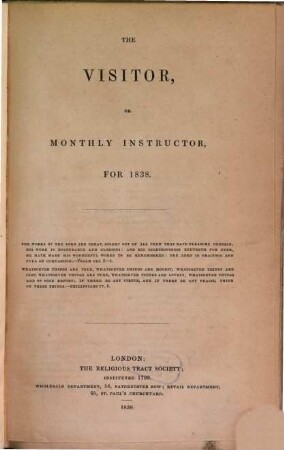 The visitor or monthly instructor. 1838