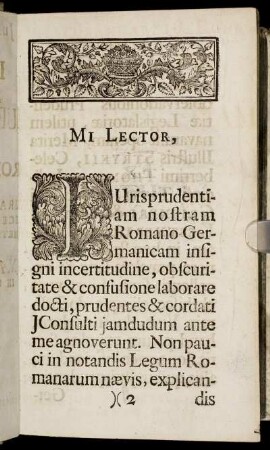 [Prævatio Ad Lectorem] Mi Lector [...]