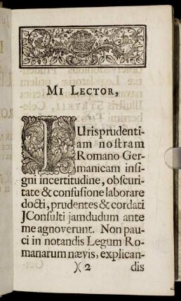 [Prævatio Ad Lectorem] Mi Lector [...]