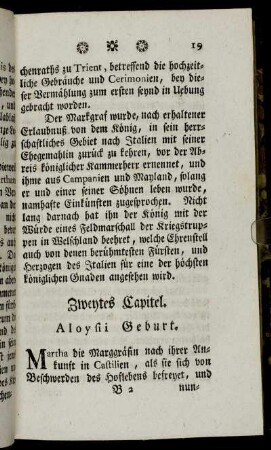 Zweytes Capitel. Aloysii Geburt