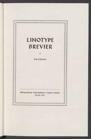 Das Linotype-Brevier