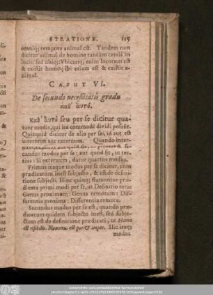 Caput VI. De secundo neceßitatis gradu [...].